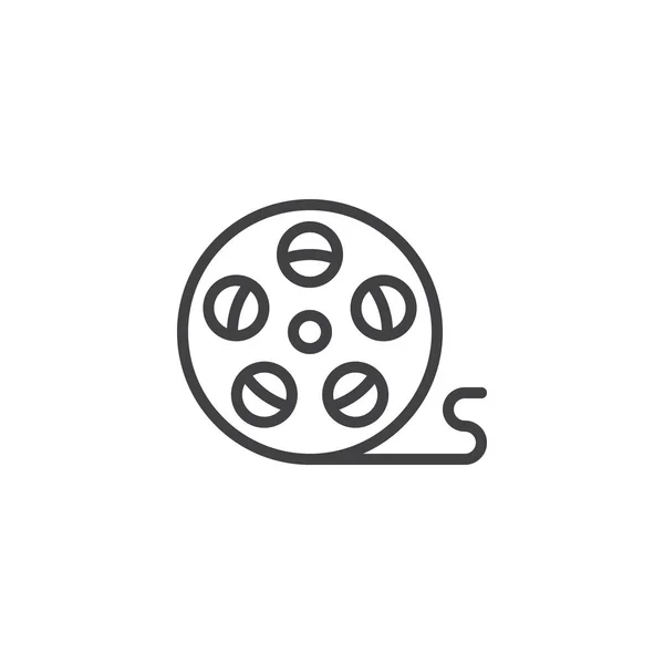 Иконка контура кинокатушки — стоковый вектор