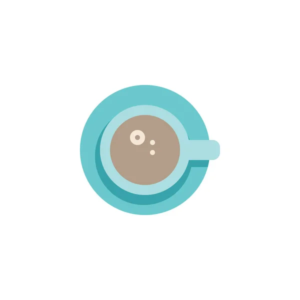 Coffee cup top view flat icon — Stock Vector