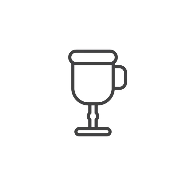 Latte Glass overzicht icon — Stockvector