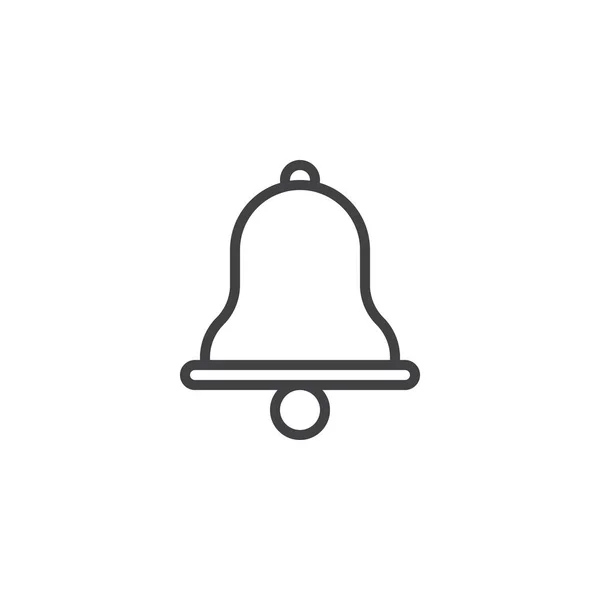 Ikona Alarmu Dzwon Kontur Styl Liniowy Znak Dla Mobilnych Koncepcji — Wektor stockowy