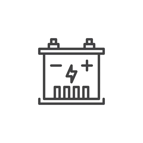 Overzicht ikoontje van de batterij van de auto — Stockvector