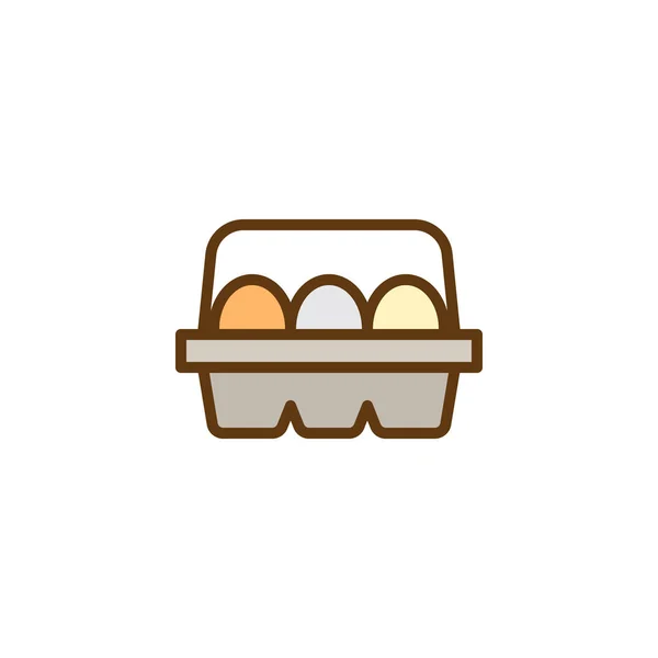 Eggs Box Package Filled Outline Icon Line Vector Sign Linear — Stock Vector