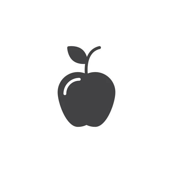 Apfel Mit Blattvektorsymbol Gefüllte Flache Schilder Für Mobiles Konzept Und — Stockvektor