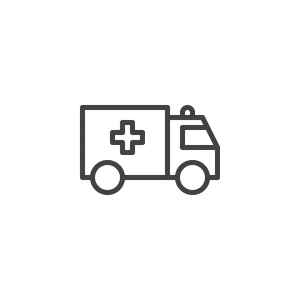Icono de contorno de ambulancia — Vector de stock