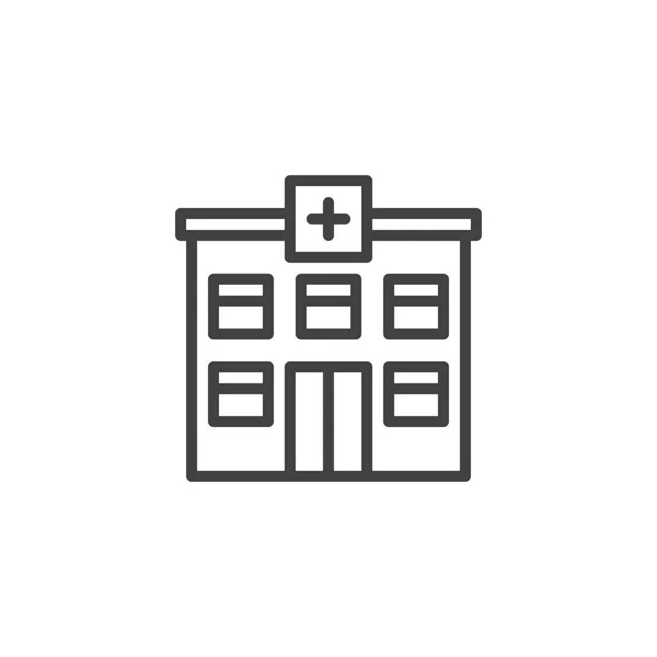 Hospital building outline icon — Stock Vector