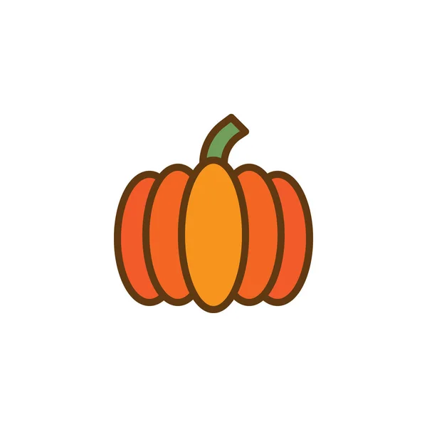 Ripe pumpkin filled outline icon — Stock Vector
