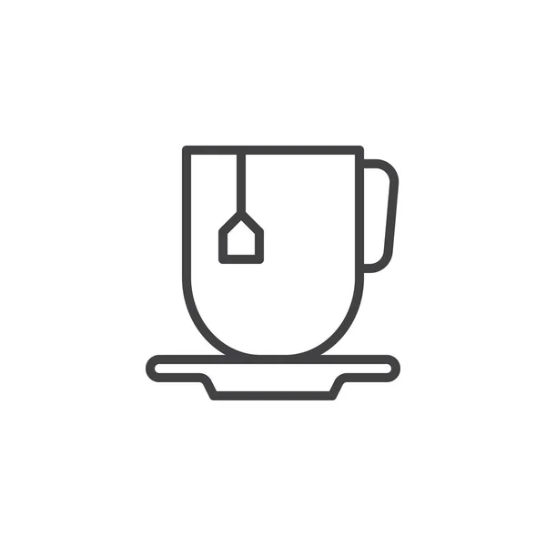 Sac à thé tasse icône contour — Image vectorielle