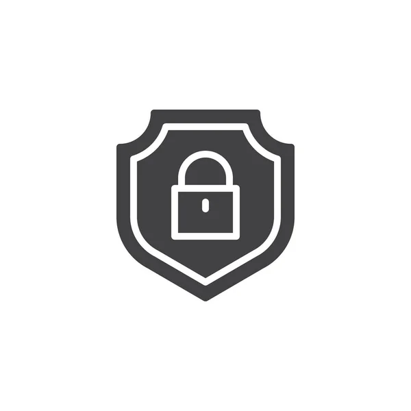 Security Shield Lock Vector Icon Filled Flat Sign Mobile Concept — Stock Vector