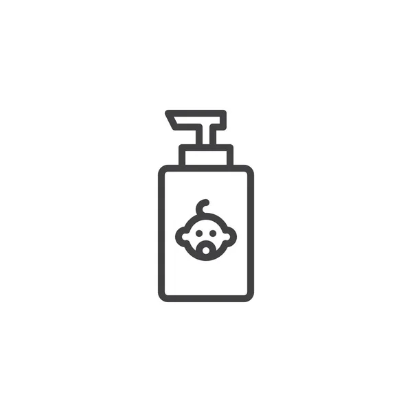 Baby shampoo container outline icon — Stock Vector