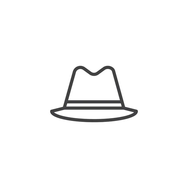 Bowler sombrero esquema icono — Archivo Imágenes Vectoriales