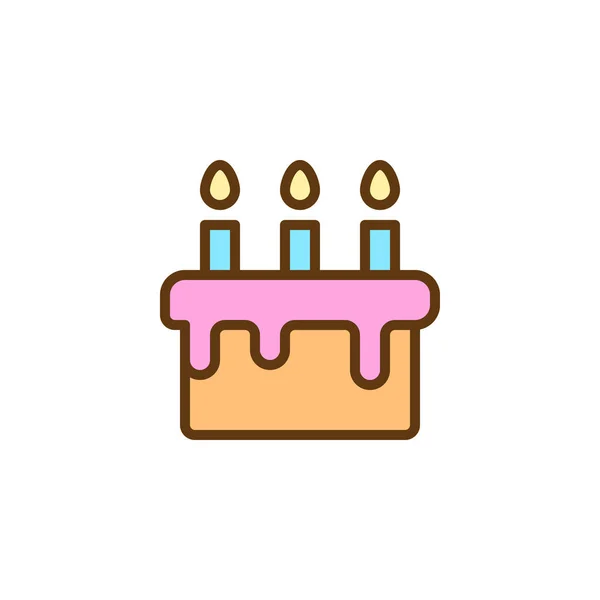 Иконка с тортом на день рождения — стоковый вектор