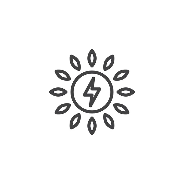 Solar energy outline icon — Stock Vector