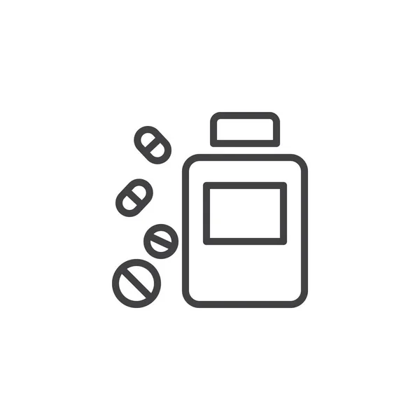 Umrisse von Pillen-Flaschen — Stockvektor