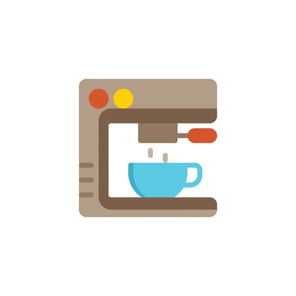 Máquina de café ícone plano — Vetor de Stock
