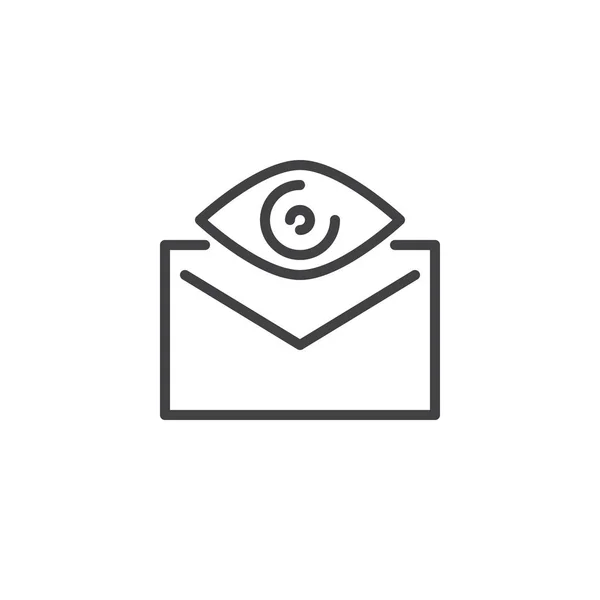 Pictogram van de envelop en oog contour — Stockvector