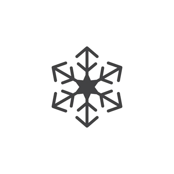 Śnieżynka Wektor Ikona Wypełnione Płaskie Znak Dla Mobilnych Koncepcji Projektowania — Wektor stockowy