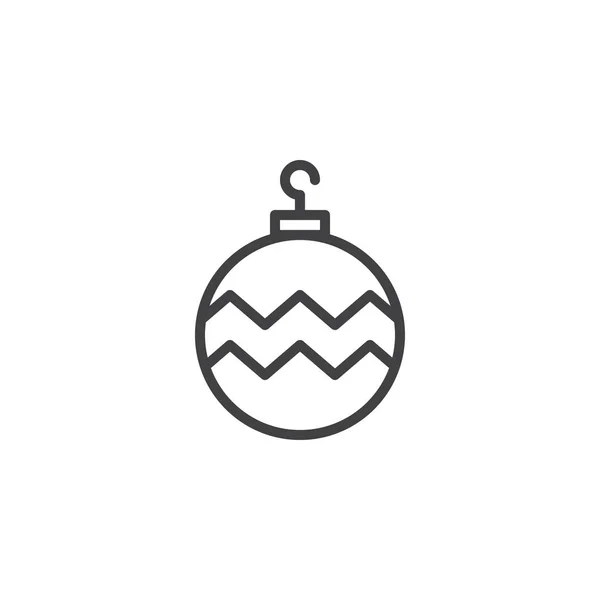 Icône contour boule de Noël — Image vectorielle