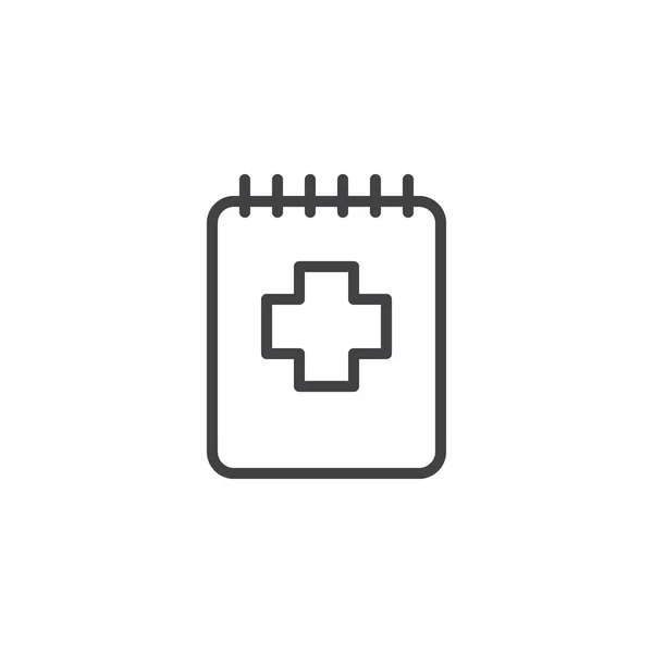 Ikona osnovy lékařské Poznámkový blok — Stockový vektor