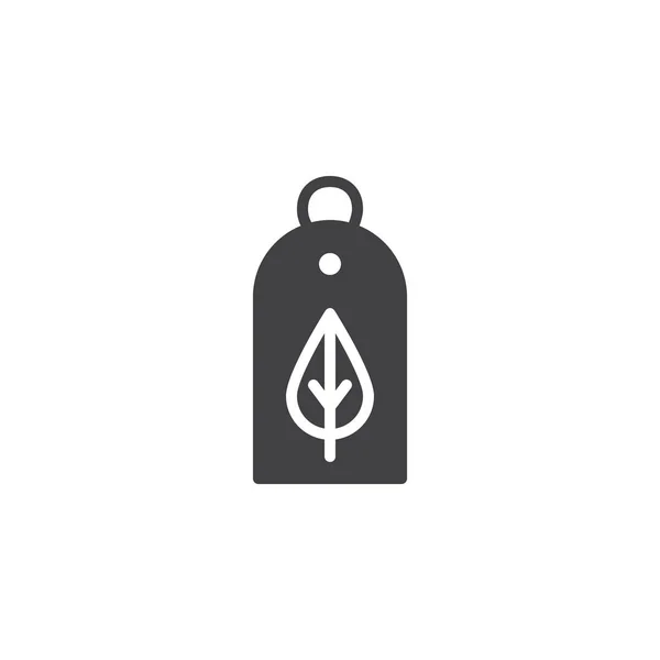 Leaf tag vector icon — Stock Vector