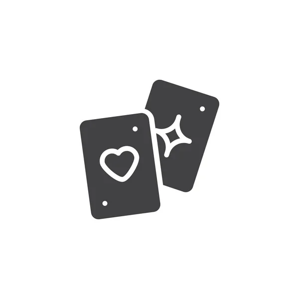 Hrací Karty Vektorové Ikony Plné Ploché Znamení Pro Mobilní Koncepce — Stockový vektor