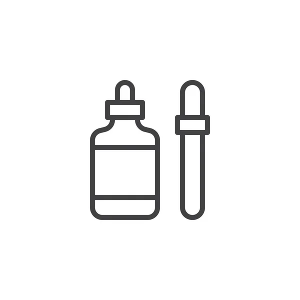 Οφθαλμικές Σταγόνες Μπουκάλι Και Πιπέτα Εικονίδιο Διάρθρωσης Γραμμικό Στυλ Σημάδι — Διανυσματικό Αρχείο