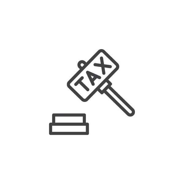 Steuerhammer Ikone Lineares Stilschild Für Mobiles Konzept Und Webdesign Gabelsteuer — Stockvektor