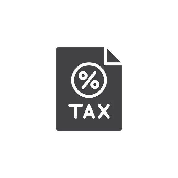 Percentage Tax Document Vector Icon Filled Flat Sign Mobile Concept — Stock Vector