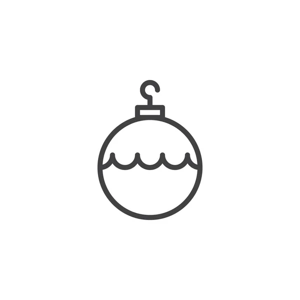 Esquema de bola de Navidad icono — Vector de stock