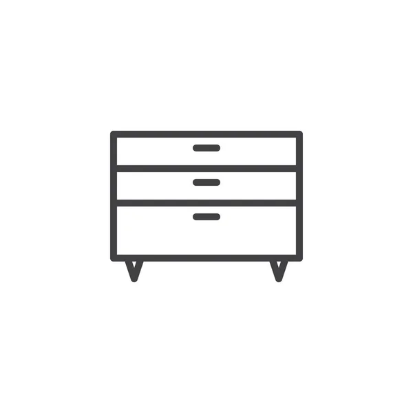 Chest of drawers outline icon — Stock Vector