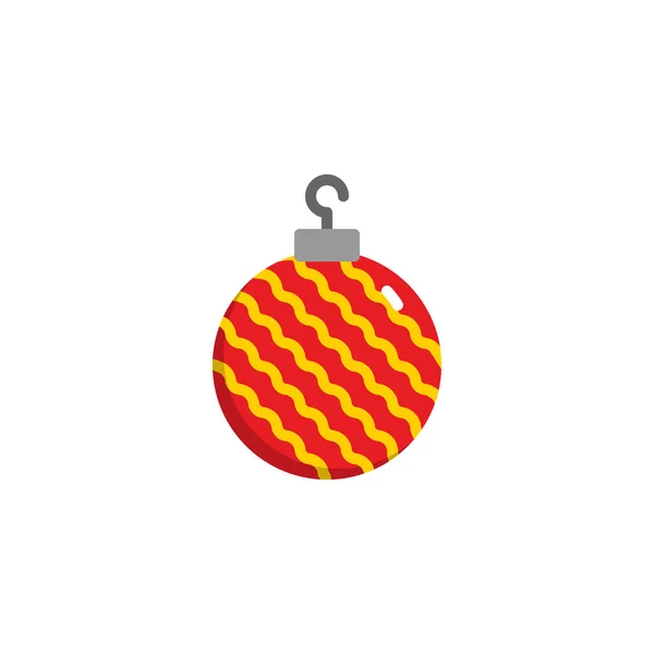 Bola de Natal decorado ícone plano —  Vetores de Stock
