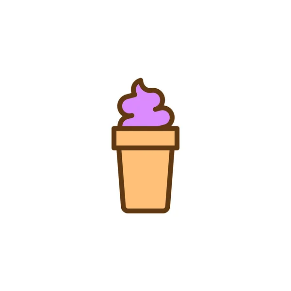 アイスクリームいっぱい概要アイコン — ストックベクタ