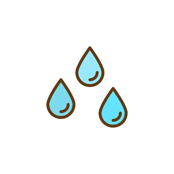 Regentropfen füllten Umrisssymbol — Stockvektor