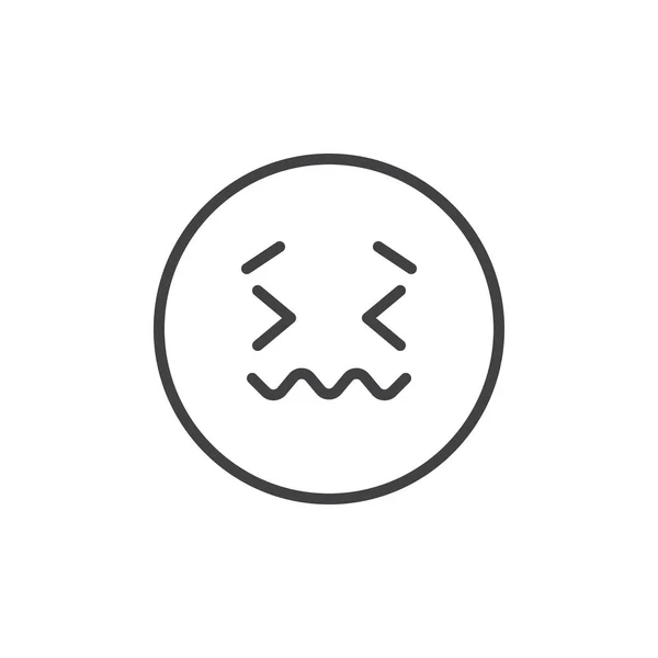 Emoticon Sick Face esquema icono — Archivo Imágenes Vectoriales