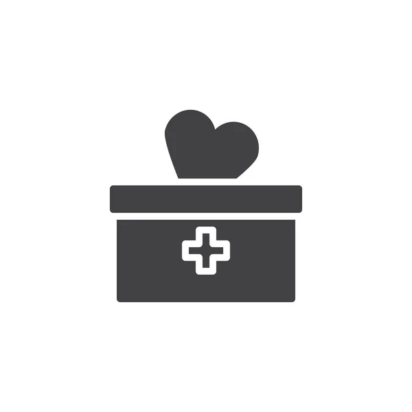 Medical box and heart vector icon — Stock Vector