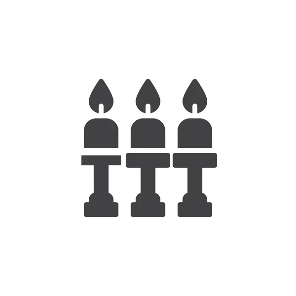 Velas y icono de vector de vela — Vector de stock