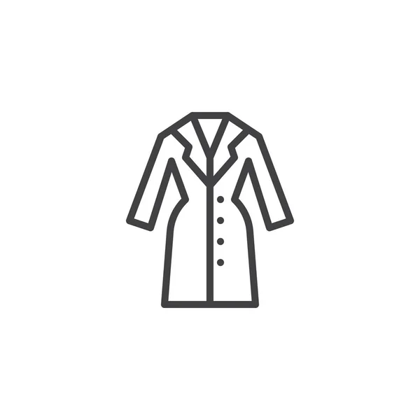 Cappotto icona contorno donna — Vettoriale Stock