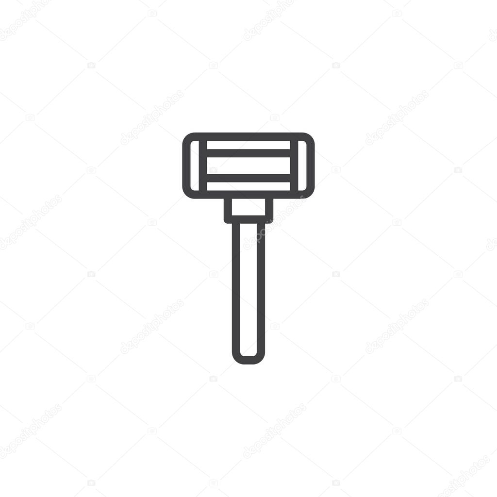 Shaving razor outline icon. linear style sign for mobile concept and web design. Razor blade simple line vector icon. Symbol, logo illustration. Pixel perfect vector graphics
