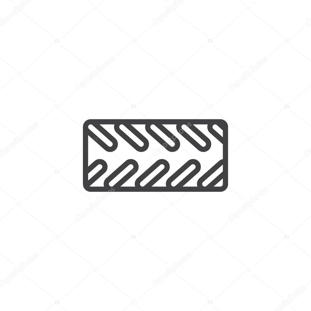 Gym tire outline icon. linear style sign for mobile concept and web design. Crossfit tire simple line vector icon. Symbol, logo illustration. Pixel perfect vector graphics