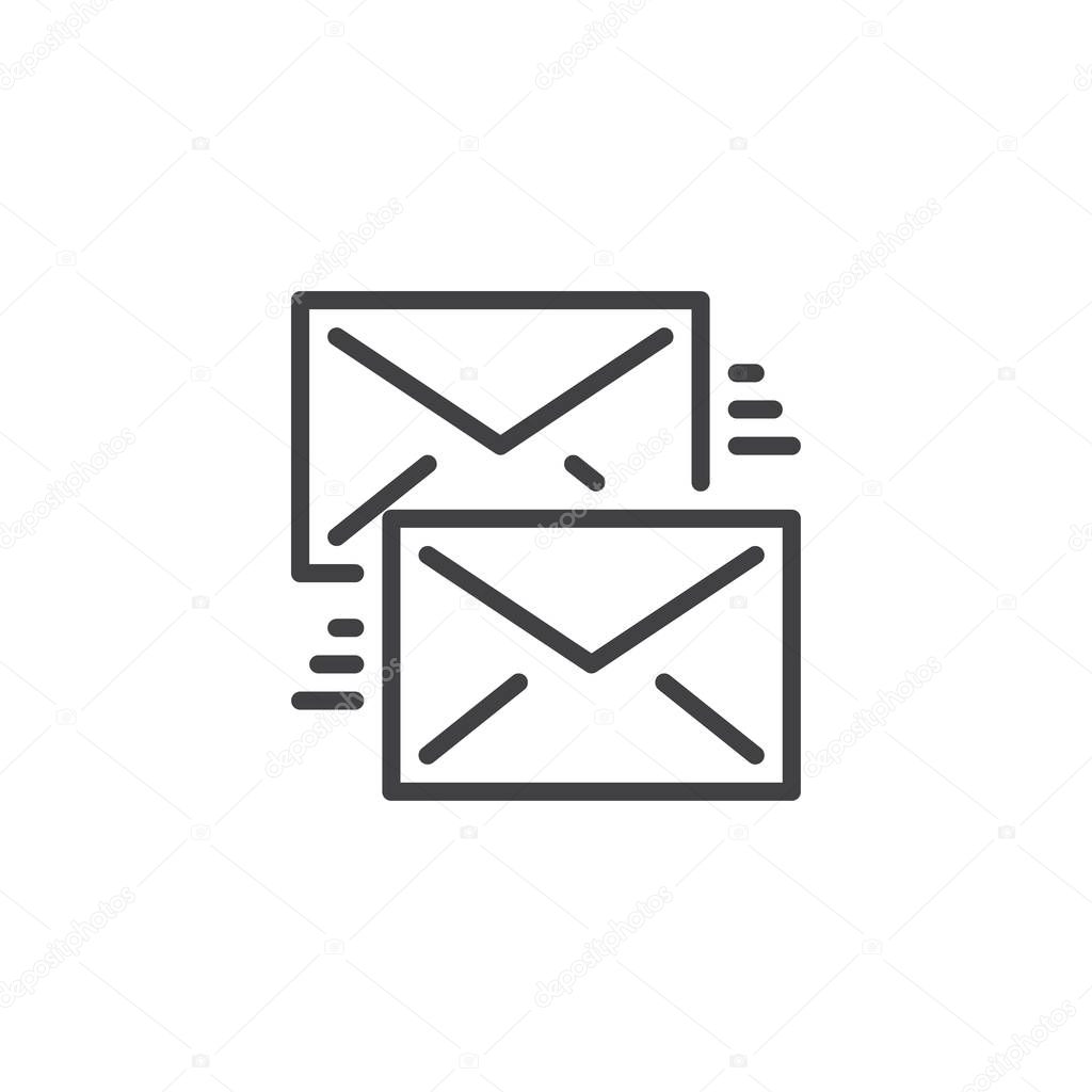 Mailing envelopes outline icon