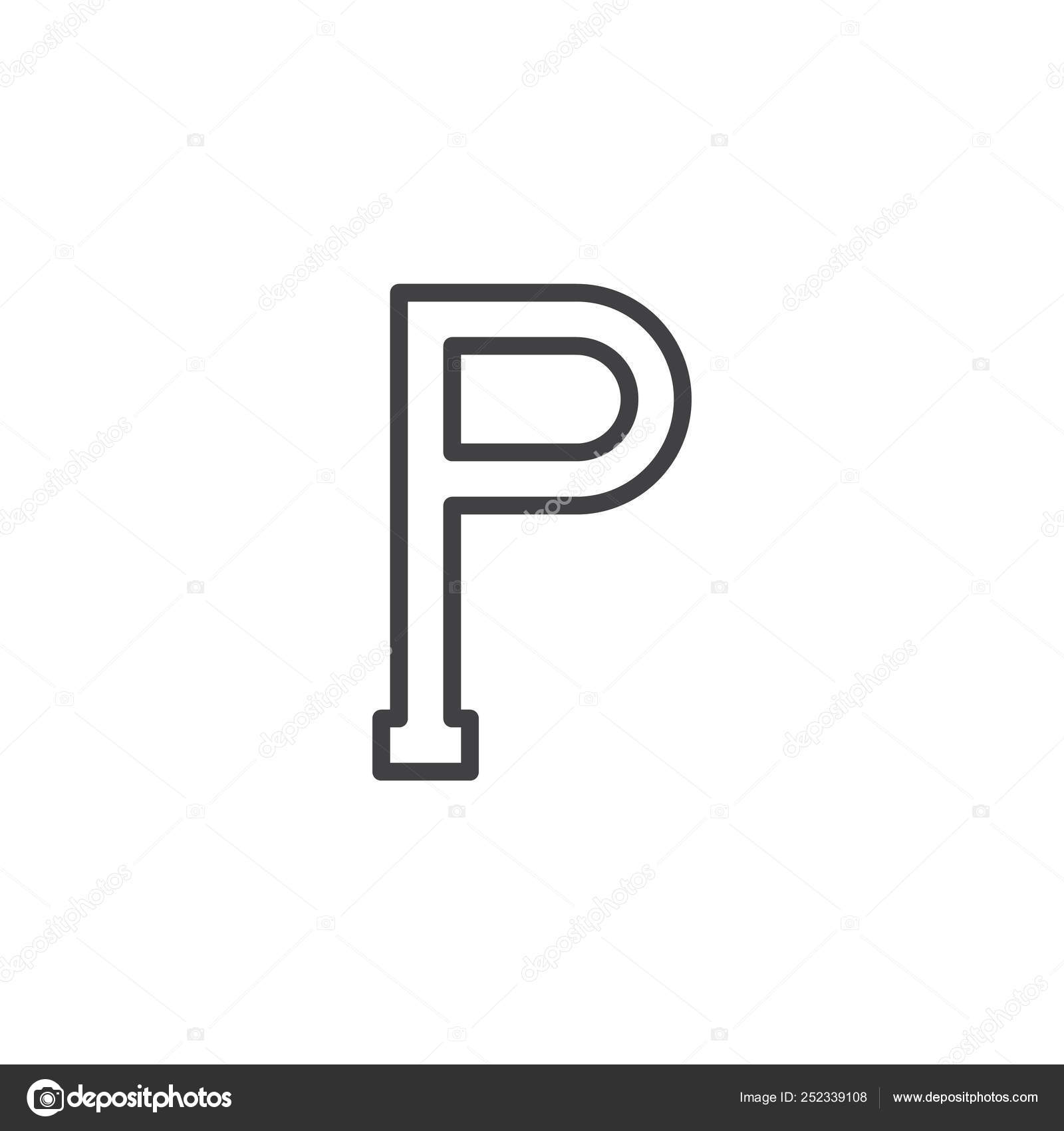 Rho letter outline icon Stock Vector by ©avicons 252339108