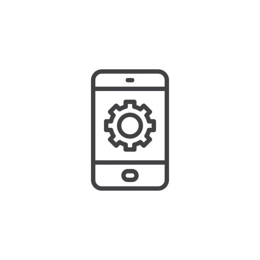 Tablet ayarları yapılandırma anahat simgesi