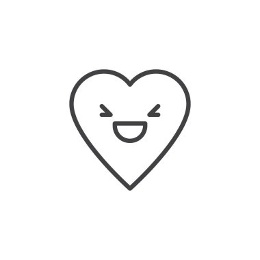 Sırıtan yüz gözlerini kısarak ifade anahat simgesi