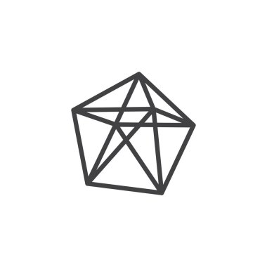 Dodecahedron geometrik şekil anahat simgesini
