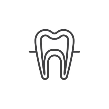 İnsan diş modeli anahat simgesi.