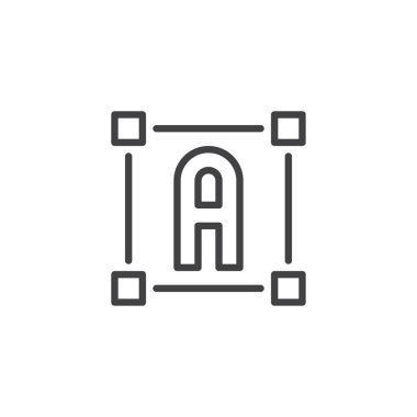 Yazı tipi boyutlandırma anahat simgesi