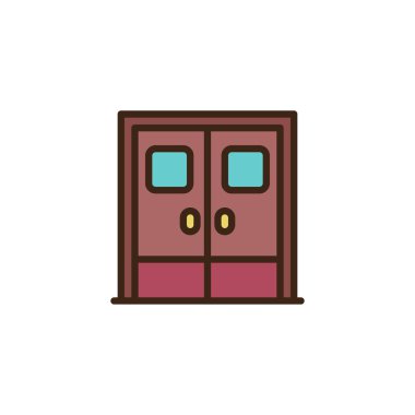 Anahat simgesini çift kapı cam pencere ile dolu