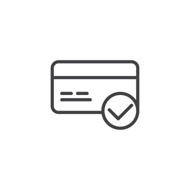 Kredi kartı ödeme onaylı anahat simgesini