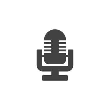 Retro mikrofon vektör simgesi