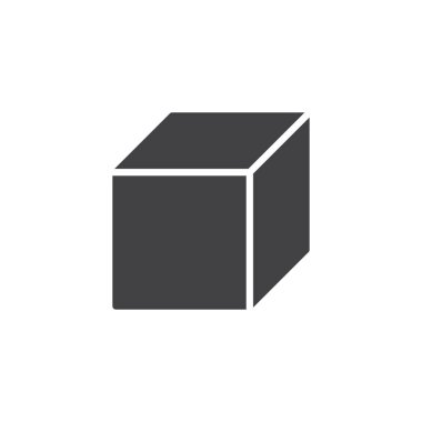 Kare Küp geometrik şekil vektör simgesi