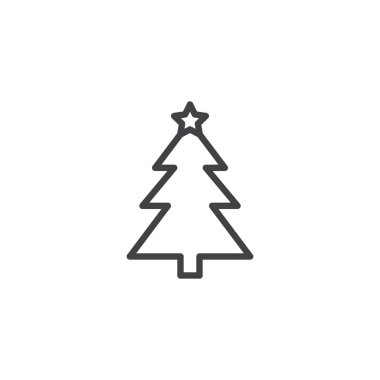 Yıldız anahat simgesi ile Noel ağacı